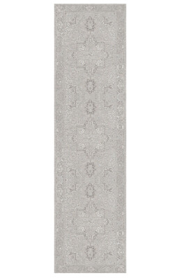 Outlet 80x150 Artloop Fuga Yumuşak Dokulu Vintage Desenli Gri Halı KA-01 - 5