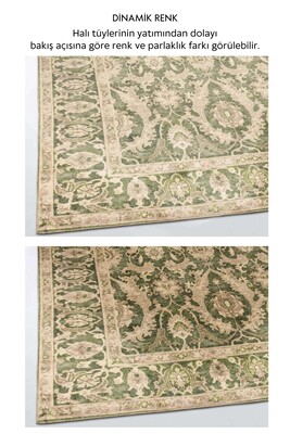 Outlet 80x150 Artloop Fuga Yumuşak Dokulu Yeşil Klasik Desenli Halı KA-32 - 5