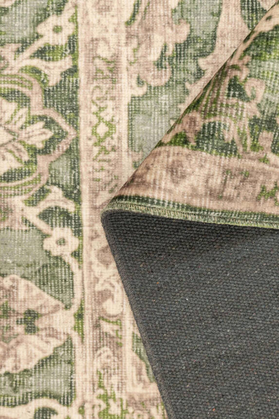 Outlet 80x150 Artloop Fuga Yumuşak Dokulu Yeşil Klasik Desenli Halı KA-32 - 3