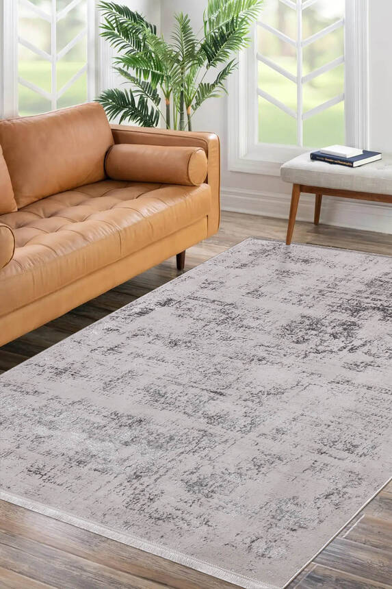 Outlet 80x300 Artloop Armoni Polyester Gri Halı 109 A - 1