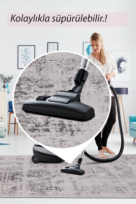Outlet 80x300 Artloop Armoni Polyester Gri Halı 109 A - 5