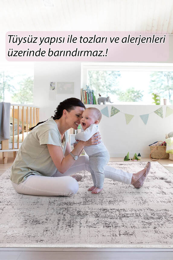 Outlet 80x300 Artloop Armoni Polyester Gri Halı 109 A - 8