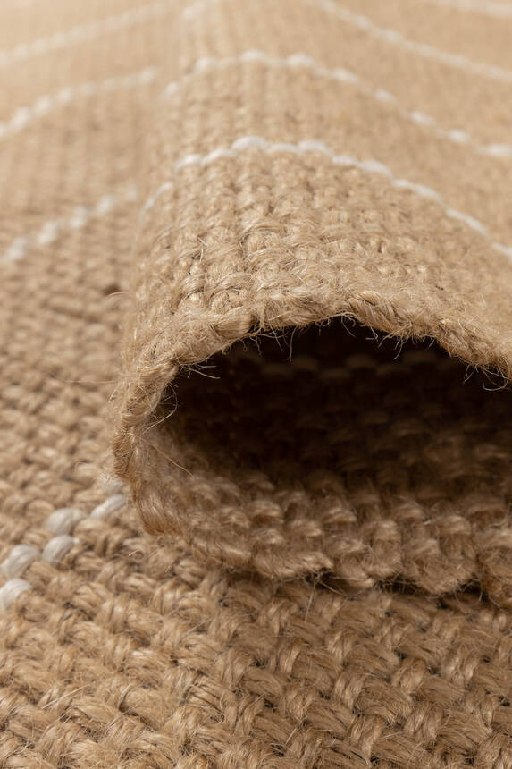Outlet 80x300 Artloop Natural Kara Tezgah Dokuma Jüt Kilim AJ-02 - 3
