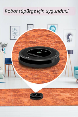 Outlet 115x160 Folk Vintage Desenli Dokuma Taban Dekoratif Turuncu Halı BA-12 - 4