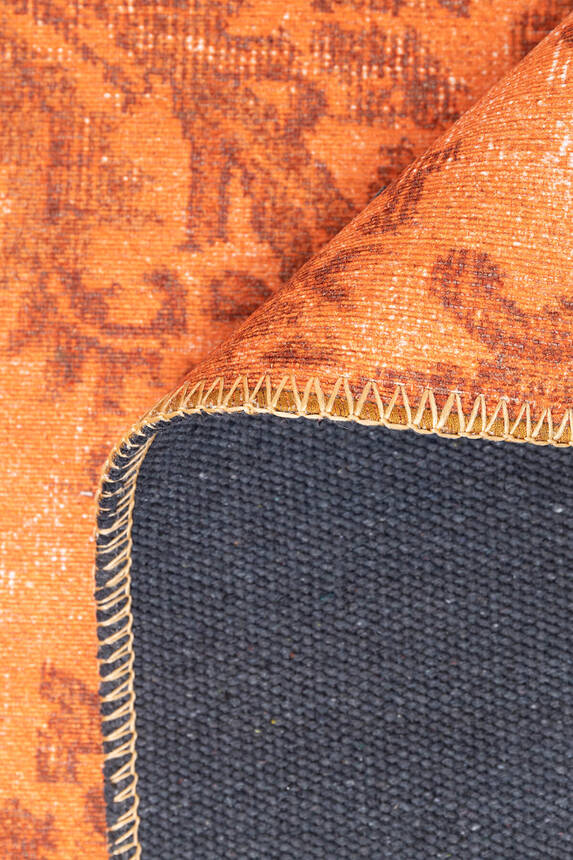 Outlet 115x160 Folk Vintage Desenli Dokuma Taban Dekoratif Turuncu Halı BA-12 - 6