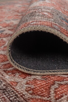 Relic Kiremit Vintage Etnik Desenli Dokuma Tabanlı Şönil Halı AL 564 - 5