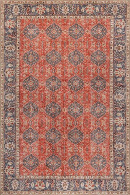 Relic Kiremit Vintage Klasik Desenli Dokuma Tabanlı Şönil Halı AL 605 - Artloop - Kırmızı Halılar