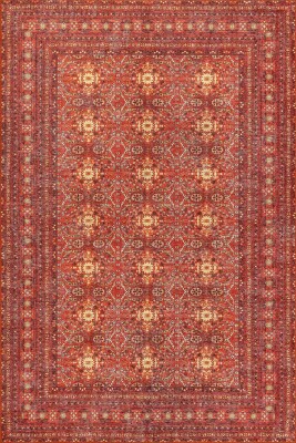 Relic Kırmızı Vintage Dokulu Geleneksel Desenli Dokuma Tabanlı Şönil Halı AL 474 - 2