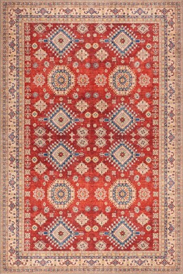 Relic Kırmızı Vintage Dokulu Klasik Desenli Dokuma Tabanlı Şönil Halı AL 534 - 2