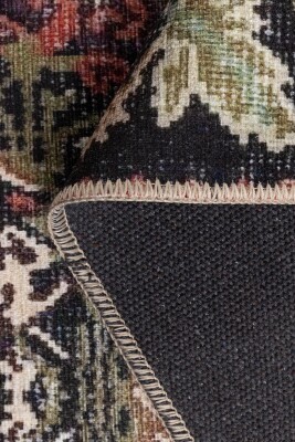 Relic Kırmızı Vintage Etnik Klasik Desenli Dokuma Tabanlı Şönil Halı AL 597 - 4