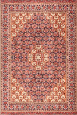 Relic Turuncu Vintage Dokulu Klasik Desenli Dokuma Tabanlı Şönil Halı AL 528 - 2