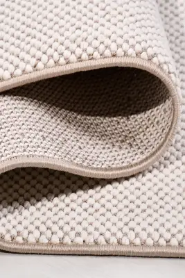 Ruvia Beyaz Vizon Robot Süpürgeye Uyumlu Kolay Temizlenebilir Halı Oturma Odası, Koridor, Yatak Odası Halısı RP 53 - 3