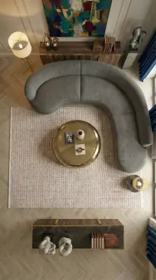 Ruvia Vizon Krem Robot Süpürgeye Uyumlu Kolay Temizlenebilir Halı Oturma Odası, Koridor, Yatak Odası Halısı RP 52 - 1