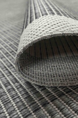 Gri Sisal Görünümlü Yıkanabilir Kaymaz Halı Mutfak Halısı Yolluk Salon Halısı ALS 07 - 3