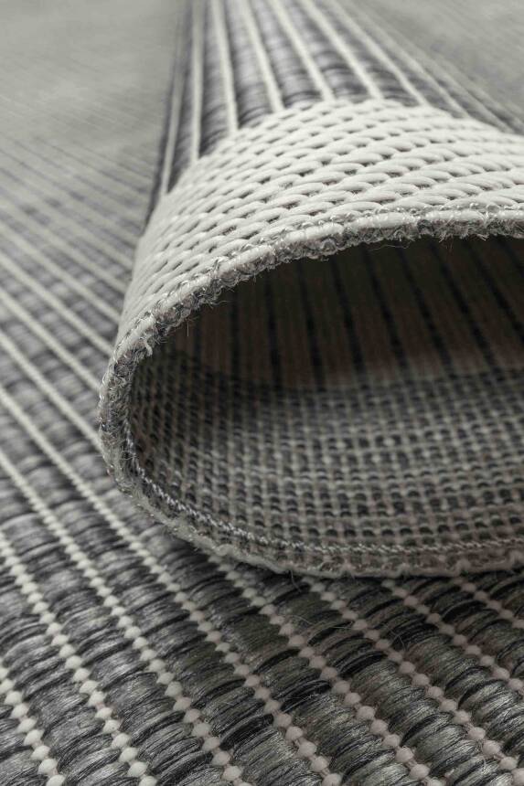 Gri Sisal Görünümlü Yıkanabilir Kaymaz Halı Mutfak Halısı Yolluk Salon Halısı ALS 07 - 3