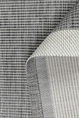 Gri Sisal Görünümlü Yıkanabilir Kaymaz Halı Mutfak Halısı Yolluk Salon Halısı ALS 07 - 2