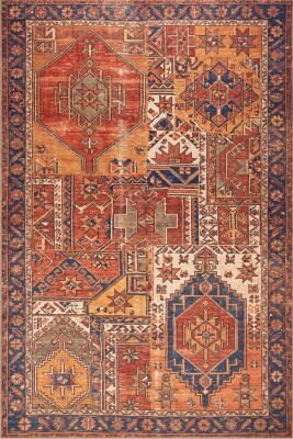 Soul Kiremit Renkli Vintage Dokulu Etnik Desenli Dokuma Tabanlı Şönil Halı AL 532 - 2