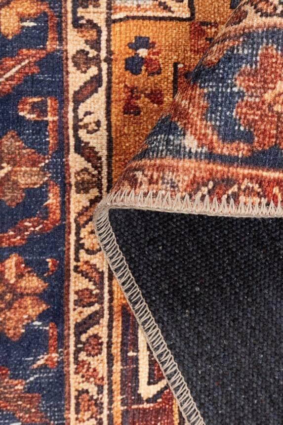 Soul Kiremit Renkli Vintage Dokulu Etnik Desenli Dokuma Tabanlı Şönil Halı AL 532 - 3