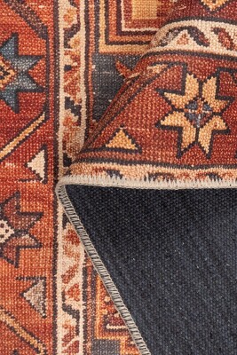 Soul Kiremit Renkli Vintage Dokulu Etnik Desenli Dokuma Tabanlı Şönil Halı AL 542 - 3