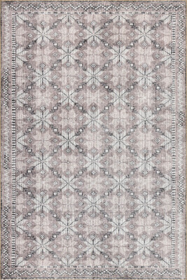 Stonart Eskitme Vintage Desenli Bej/Pudra Otantik Yıkanabilir Şönil Halı AL 459 - 2