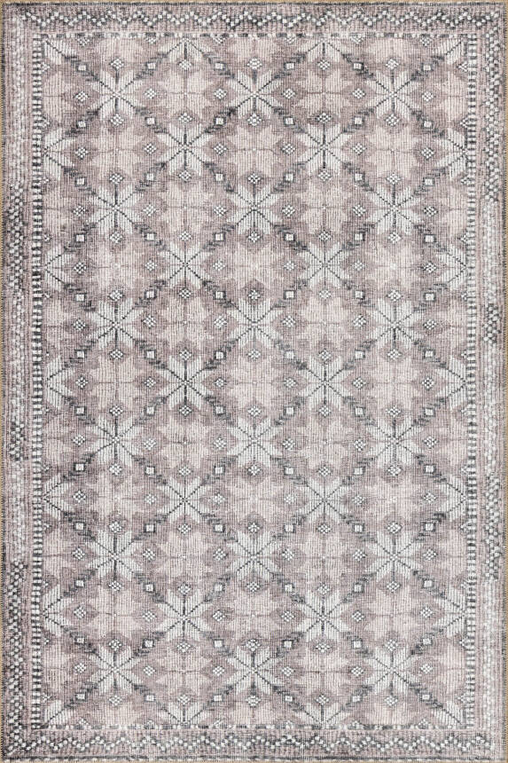 Stonart Eskitme Vintage Desenli Bej/Pudra Otantik Yıkanabilir Şönil Halı AL 459 - 2