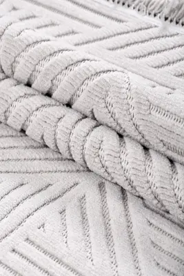 Veyla Gri Robot Süpürgeye Uyumlu Kolay Temizlenebilir Halı Salon, Oturma Odası ve Koridor Halısı RP 42 - 1