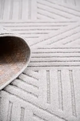 Veyla Gri Robot Süpürgeye Uyumlu Kolay Temizlenebilir Halı Salon, Oturma Odası ve Koridor Halısı RP 42 - 2