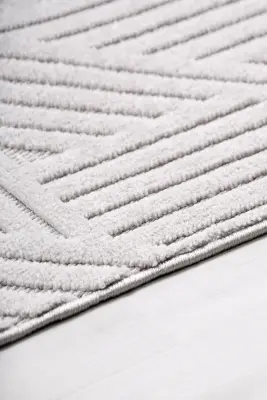 Veyla Gri Robot Süpürgeye Uyumlu Kolay Temizlenebilir Halı Salon, Oturma Odası ve Koridor Halısı RP 42 - 3