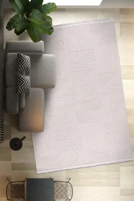 Veyla Vizon Robot Süpürgeye Uyumlu Kolay Temizlenebilir Halı Salon, Oturma Odası ve Koridor Halısı RP 44 - 4