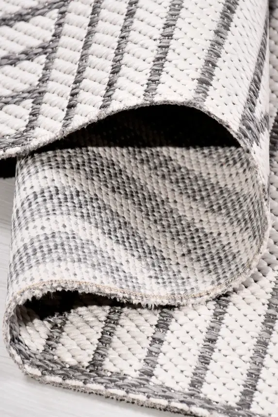 Vivo Beyaz Gri Sisal Modeli Kaymaz Halı Mutfak & Koridor Halısı RP 03 - 2