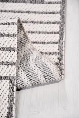 Vivo Beyaz Gri Sisal Dokumalı Kaymaz Halı Mutfak & Koridor Halısı RP 03 - 3