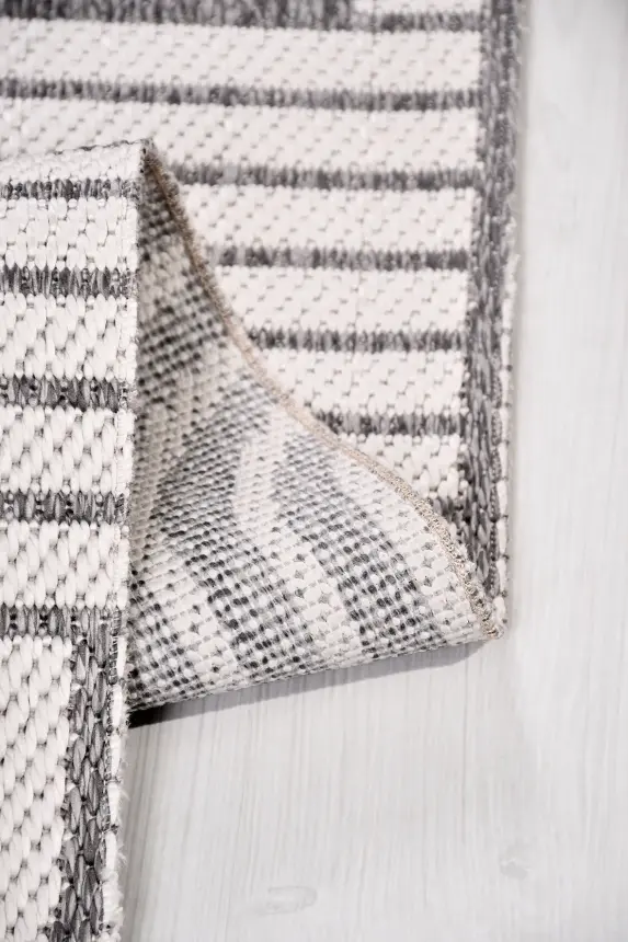 Vivo Beyaz Gri Sisal Dokumalı Kaymaz Halı Mutfak & Koridor Halısı RP 03 - 3