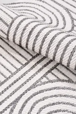 Vivo Beyaz Gri Sisal Dokumalı Kaymaz Halı Mutfak & Koridor Halısı RP 03 - 4