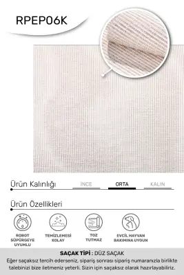 Vivo Krem Vizon Sisal Dokumalı Kaymaz Halı Mutfak & Koridor Halısı RP 06 - 7