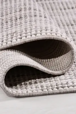 Zenit Gri Robot Süpürgeye Uyumlu Kolay Temizlenebilir Halı Salon, Oturma Odası ve Koridor Halısı RP 30 - 7